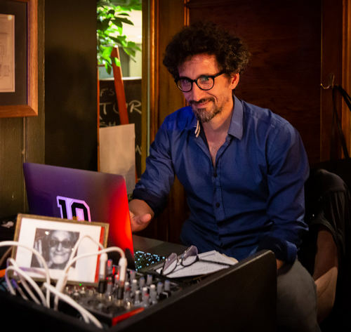 Diego Doigneau busy at the DJ desk.