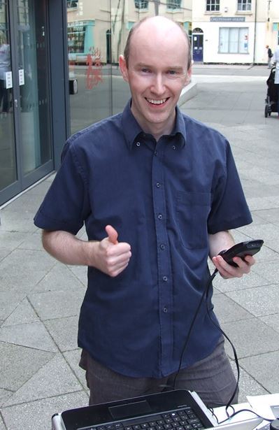 Rob Jessop in full DJ mode in Cheltenham.